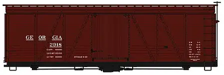 Accurail 1163 HO Scale Fowler 36' Wood Boxcar - Kit -- Georgia Railroad 2918 (Boxcar Red)
