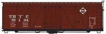 Accurail 1167 HO Scale Fowler 36' Wood Boxcar - Kit -- Erie 87134 (Boxcar Red)
