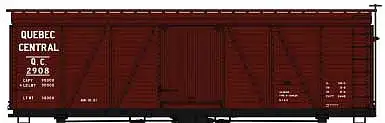 Accurail 11691 HO Scale Fowler 36' Wood Boxcar - Kit -- Quebec Central 2908 (Boxcar Red)