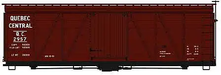 Accurail 1169 HO Scale Fowler 36' Wood Boxcar - Kit -- Quebec Central 297 (Boxcar Red)