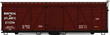 Accurail 1178 HO Scale Fowler 36' Wood Boxcar - Kit -- Montreal & Atlantic 211506 (Boxcar Red)