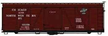 Accurail 1180 HO Scale Fowler 36' Wood Boxcar - Kit -- Chicago & North Western 121159 (Boxcar Red, white, black Logo)