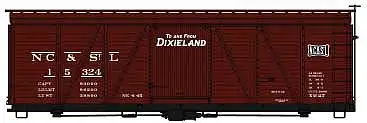 Accurail 1182 HO Scale Fowler 36' Wood Boxcar - Kit -- Nashville, Chattanooga & St. Louis 15324 (Boxcar Red, Dixieland Slogan)