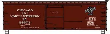 Accurail 12321 HO Scale 36' Double-Sheathed Wood Boxcar - Kit -- Chicago & North Western (Boxcar Red, black Logo)