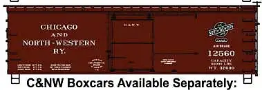 Accurail 12322 HO Scale 36' Double-Sheathed Wood Boxcar - Kit -- Chicago & North Western (Boxcar Red, black Logo)