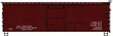 Accurail 1398 HO Scale 36' Double-Sheathed Wood Boxcar w/Steel Ends & Fishbelly Underframe - Kit -- Data Only (Mineral Red)