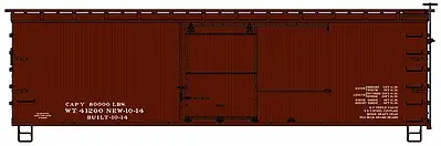 Accurail 1399 HO Scale 36' Double-Sheathed Wood Boxcar w/Steel Ends & Fishbelly Underframe - Kit -- Data Only (Oxide)