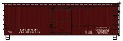 Accurail 1498 HO Scale 36' Double-Sheathed Wood Boxcar w/Steel Roof, Ends, Straight Underframe -- Data Only (Mineral Red)