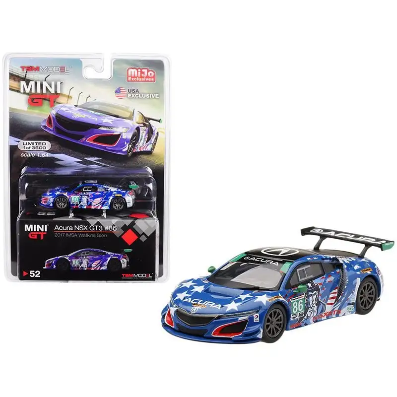 Acura NSX GT3 #86 "Uncle Sam" 2017 IMSA Watkins Glen Limited Edition to 3600 pieces Worldwide 1/64 Diecast Model Car by Mini GT