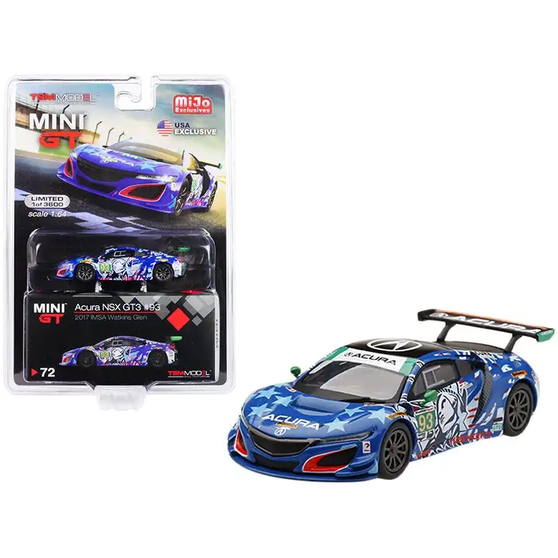 Acura NSX GT3 #93 "Statue of Liberty" 2017 IMSA Watkins Glen Limited Edition to 3600 pieces Worldwide 1/64 Diecast Model Car by Mini GT