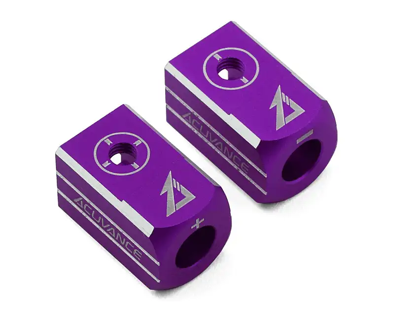 Acuvance Aluminum Battery Plug Grips Set w/4mm Bullet Connectors (Purple/Purple)
