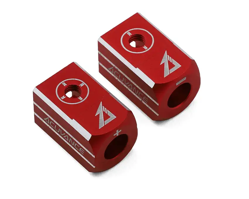 Acuvance Aluminum Battery Plug Grips Set w/5mm Bullet Connectors (Red/Red)