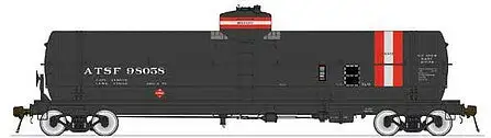 American Limited Models 1831 HO Scale GATC Welded Tank Car - Ready to Run -- Santa Fe 98079 (black, red, white, Solvent Service)