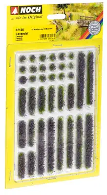 Noch 7136 HO Scale Lavender Tufts -- Strips & Tufts pkg(36)