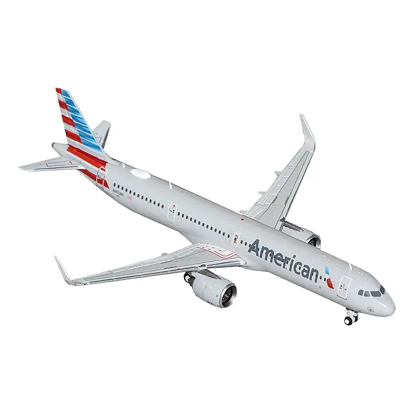 Airbus A321neo Commercial Aircraft "American Airlines" (N413AN) Gray with Striped Tail 1/400 Diecast Model Airplane by GeminiJets