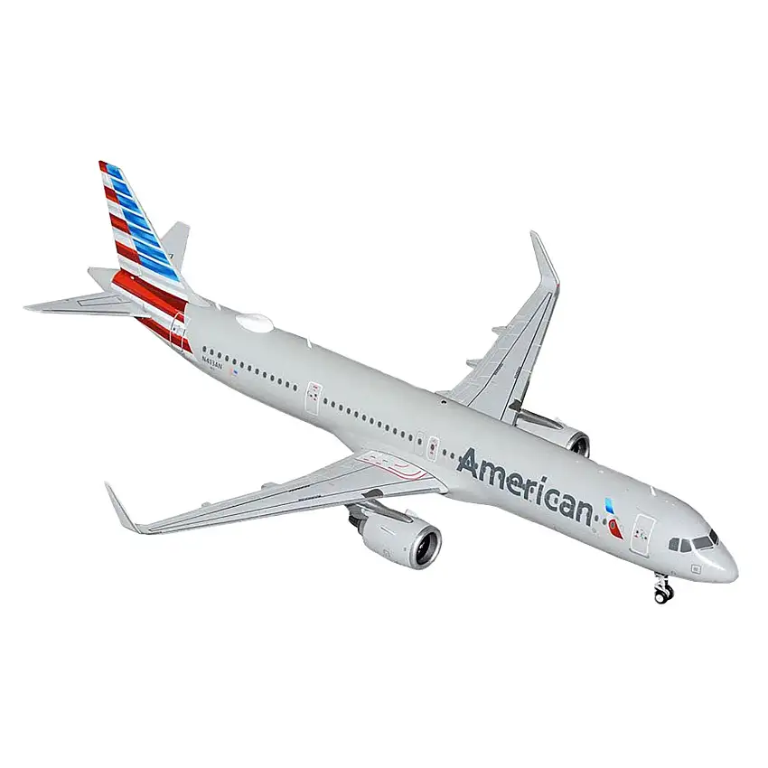 Airbus A321neo Commercial Aircraft "American Airlines" (N413AN) Gray with Striped Tail "Gemini 200" Series 1/200 Diecast Model Airplane by GeminiJets