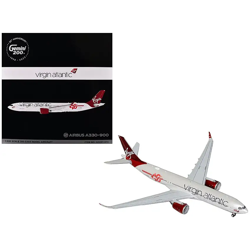 Airbus A330-900 Commercial Aircraft "Virgin Atlantic" (G-VSRB) Gray with Red Tail "Gemini 200" Series 1/200 Diecast Model Airplane by GeminiJets
