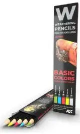 AKI-10045 AK Interactive Weathering Pencils: Basic Shading & Demotion Set (5 Colors)