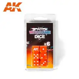 AKI-1061 AK Interactive Wargame: Orange Dice (6) (D)