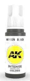 AKI-11029 AK Interactive Black Acrylic 3G Paint 17ml Bottle