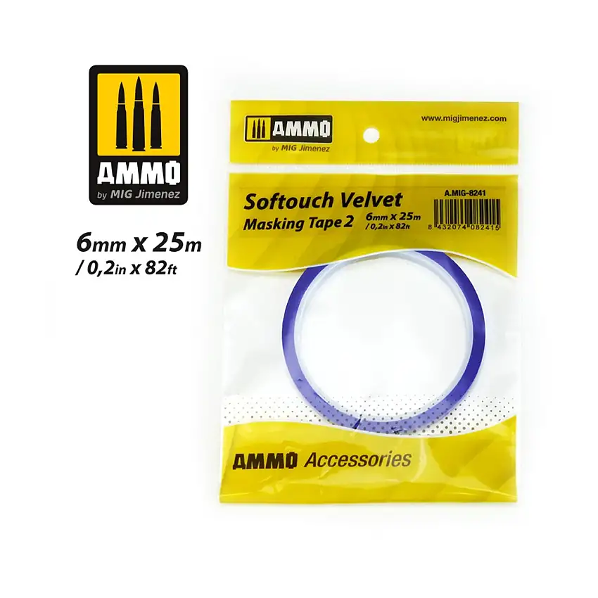 Softouch Velvet Masking Tape #2 (6mm x 25m)