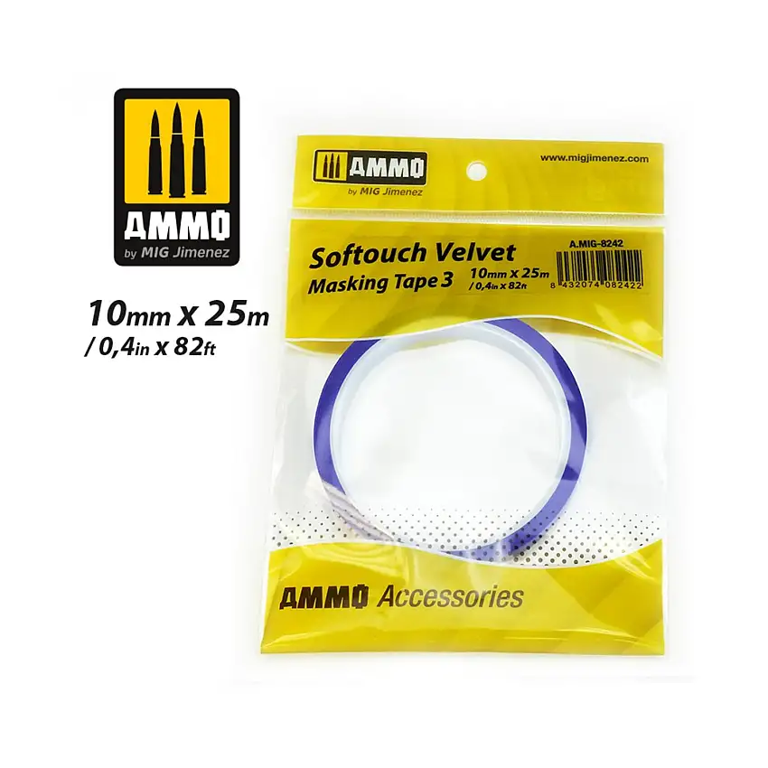 Softouch Velvet Masking Tape #3 (10mm x 25m)