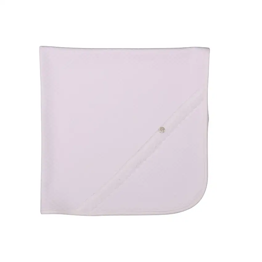 Andrea | Baby White Quilted Cotton Blanket