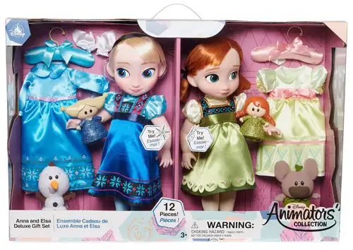 Disney Frozen 2 Animators' Collection Anna & Elsa Exclusive 15-Inch Deluxe Gift Set Doll 2-Pack