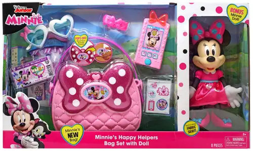 Disney Minnie Mouse Minnie's Happy Helpers Bag Set 10-Inch Playset [Bonus Minnie Doll]