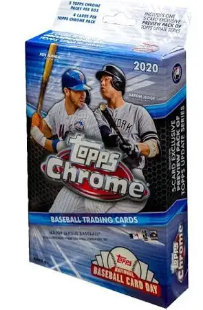 MLB Topps 2020 Chrome Baseball Trading Card HANGER Box [5 Packs + 1 Update Series Preview Pack]