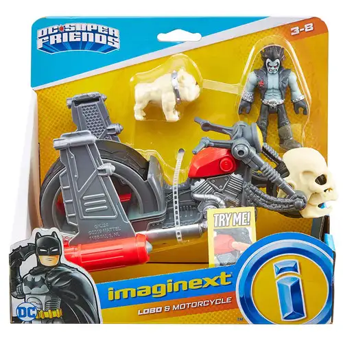 Fisher Price DC Super Friends Imaginext Lobo & Motorcycle 3-Inch Figure Set