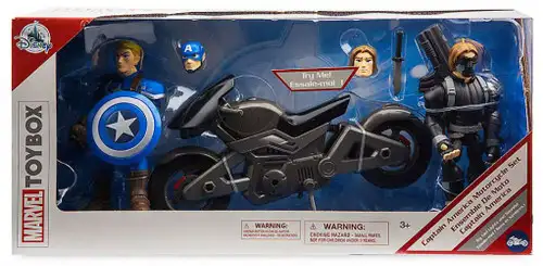 Disney Marvel Toybox Captain America, Motorcycle & Winter Soldier Exclusive Action Figure Set