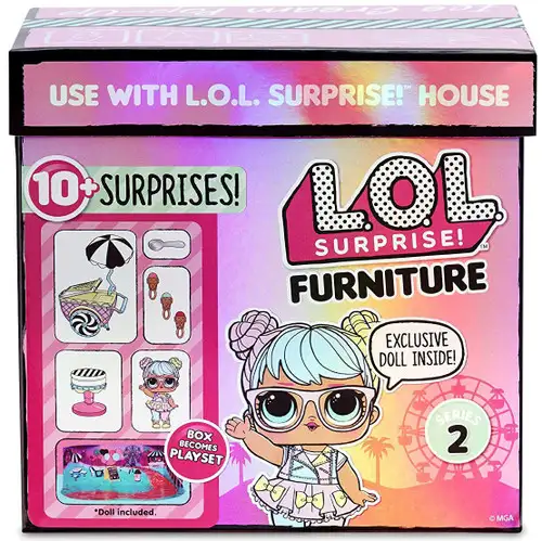 LOL Surprise Furniture Series 2 Ice Cream Pop-Up & Bon Doll & Play Set Pack