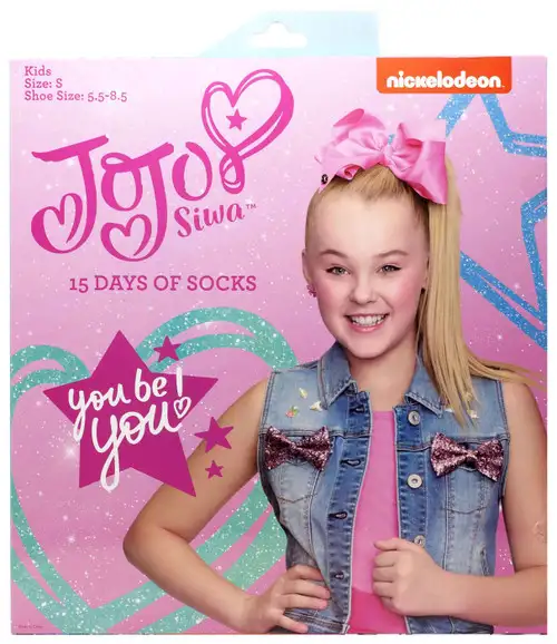 15 Days of Socks Kids JoJo Siwa 15-Pack [Size: Medium, Shoe Size: 9 - 2.5]