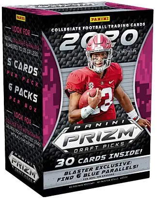 NFL Panini 2020 Prizm Draft Picks Football Trading Card BLASTER Box [6 Packs, 6 Blue Prallels]