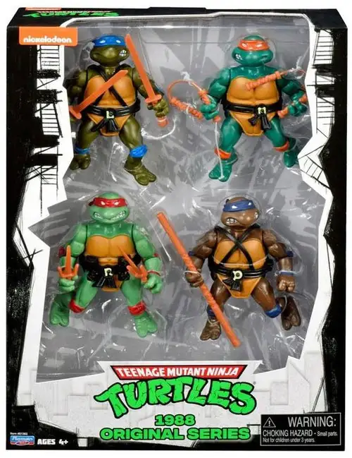 Teenage Mutant Ninja Turtles Nickelodeon 1988 Original Series Exclusive Action FIgure 4-Pack