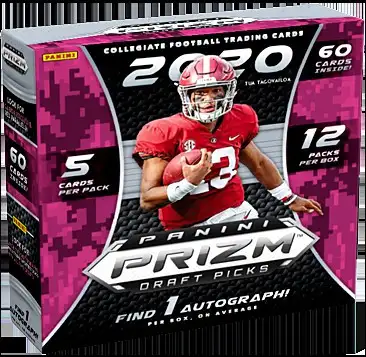 NFL Panini 2020 Prizm Draft Picks Football Exclusive Trading Card MEGA Box [12 Packs, 1 Autograph]