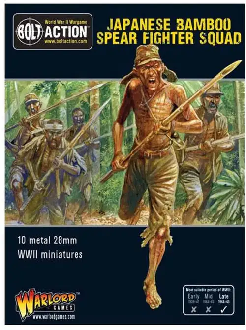 Bolt Action WWII Wargame Axis Japanese Bamboo Spear Fighter squad Miniatures