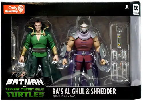 DC Teenage Mutant Ninja Turtles Batman vs TMNT Ra's Al Ghul & Shredder Exclusive Action Figure 2-Pack