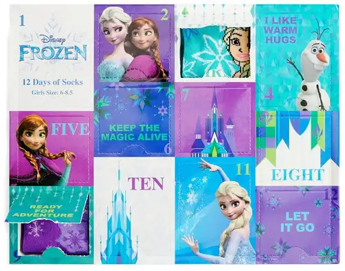 12 Days of Socks Kids Disney Frozen 12-Pack [Shoe Size: 10.5 - 3.5]