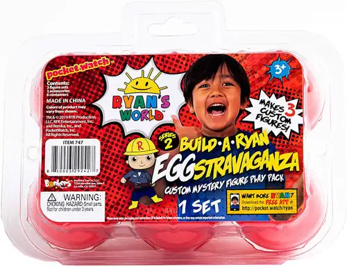 Ryan's World Series 2 Build a Ryan Eggstravaganza Custom Mystery Figure Play 6-Pack Set [Red Eggs]