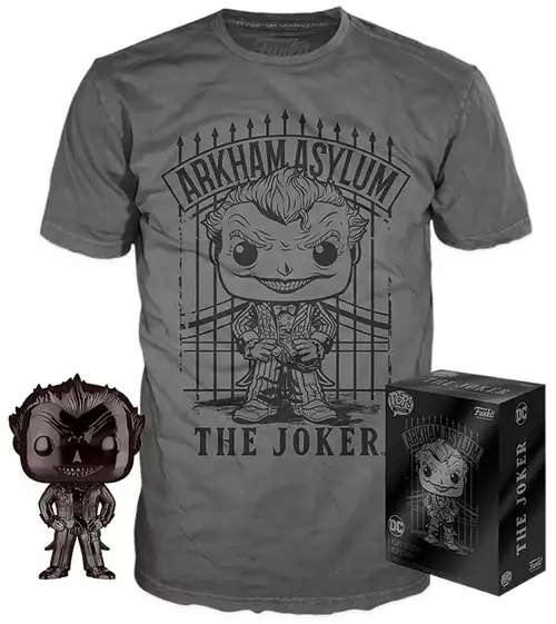 Funko DC Arkham Asylum POP! Tees The Joker Exclusive Vinyl Figure & T-Shirt [X-Large]