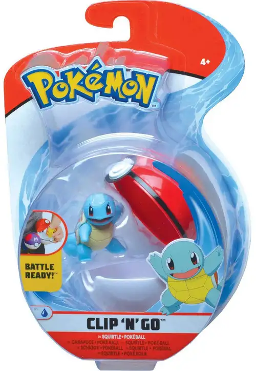 Pokemon Clip 'N' Go Squirtle & Poke Ball Figure Set