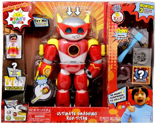 Ryan's World Ultimate SMASHING Red Titan Exclusive Deluxe Figure [BONUS 3 Smashin' Surprise Safes]