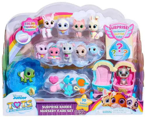 Disney Junior TOTS (Tiny Ones Transport Service) Surprise Babies Nursery Care Set Exclusive Figure 10-Pack [Version 2, Exclusive Glitter Baby!]