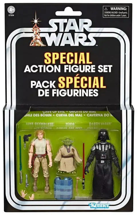 Star Wars Vintage Special Luke Skywalker, Yoda & Darth Vader Exclusive Action Figure 3-Pack [Cave of Evil]