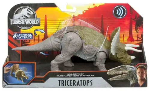 Jurassic World Fallen Kingdom Primal Attack Triceratops Action Figure [Sound Strike]