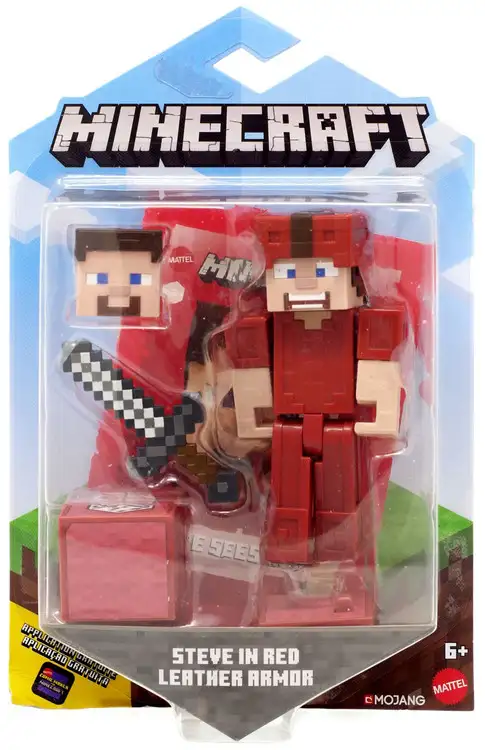 Minecraft Comic Maker Steve in Red Leather Armor Action Figure