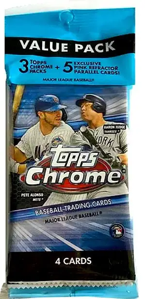 MLB Topps 2020 Chrome Baseball Trading Card VALUE Pack [3 Packs + 5 Refractor Parallel Cards]
