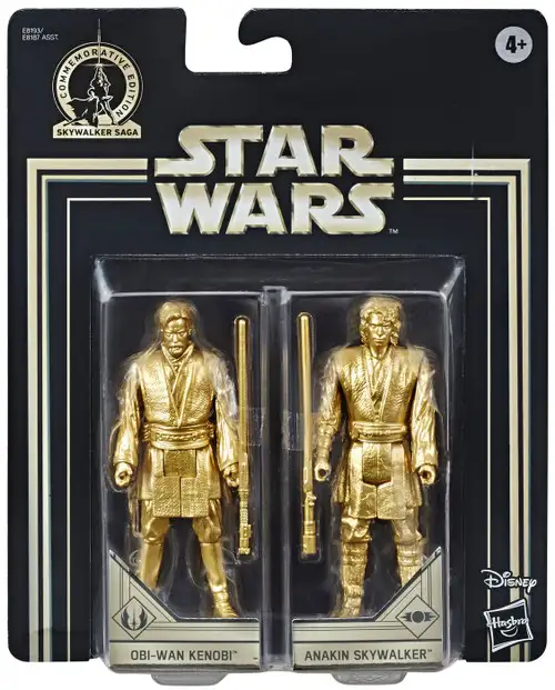 Star Wars Revenge of the Sith Skywalker Saga Obi-Wan Kenobi & Anakin Skywalker Action Figure 2-Pack [Gold Figures]